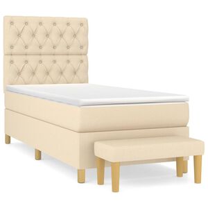 vidaXL &Kappa;&rho;&epsilon;&beta;ά&tau;&iota; Boxspring &mu;&epsilon; &Sigma;&tau;&rho;ώ&mu;&alpha; &Kappa;&rho;&epsilon;&mu; 80 x 200 &epsilon;&kappa;. &Upsilon;&phi;&alpha;&sigma;&mu;ά&tau;&iota;&nu;&omicron;