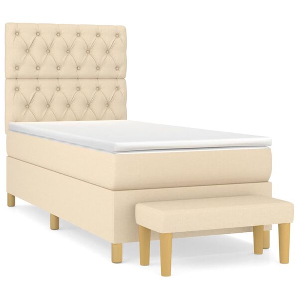 vidaXL &Kappa;&rho;&epsilon;&beta;ά&tau;&iota; Boxspring &mu;&epsilon; &Sigma;&tau;&rho;ώ&mu;&alpha; &Kappa;&rho;&epsilon;&mu; 80 x 200 &epsilon;&kappa;. &Upsilon;&phi;&alpha;&sigma;&mu;ά&tau;&iota;&nu;&omicron;