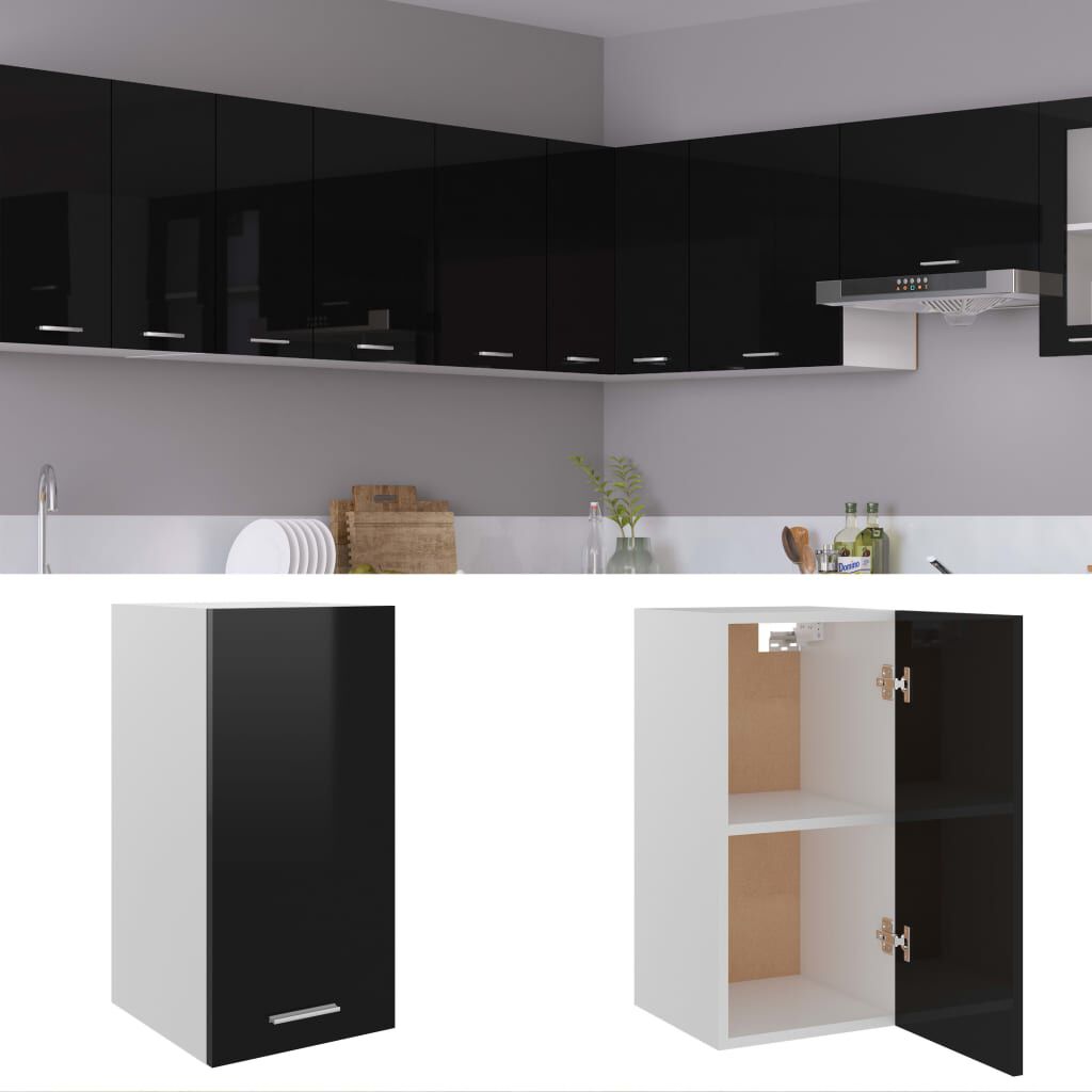 vidaXL Ντουλάπι Κρεμαστό Lyon Γυαλιστερό Μαύρο 29,5x31x60εκ. από