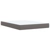vidaXL Κρεβάτι Boxspring με Στρώμα Γκρι 140x190εκ. από Συνθετικό Δέρμα