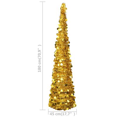 vidaXL Χριστουγεννιάτικο Δέντρο Τεχνητό Pop-Up Χρυσό 180 εκ. από PET