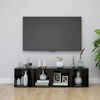 vidaXL Έπιπλα Τηλεόρασης 4 τεμ. Γυαλ. Μαύρα 37x35x37 εκ. Επεξ. Ξύλο
