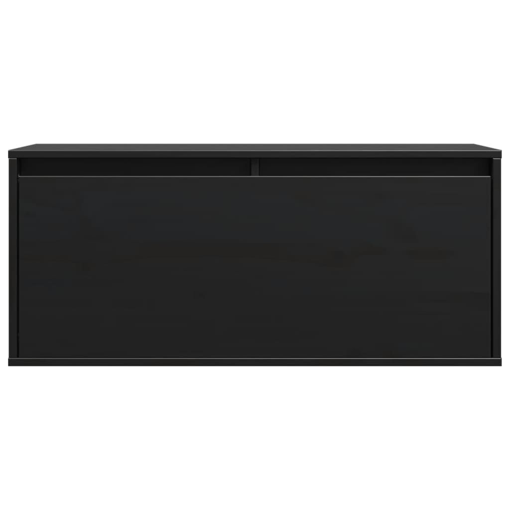 vidaXL Ντουλάπι Τοίχου Μαύρο 80 x 30 x 35 εκ. από Μασίφ Ξύλο Πεύκου