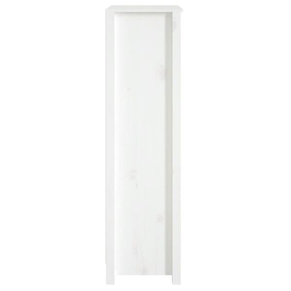 vidaXL Βιβλιοθήκη Λευκή 50x35x125,5 εκ. από Μασίφ Ξύλο Πεύκου