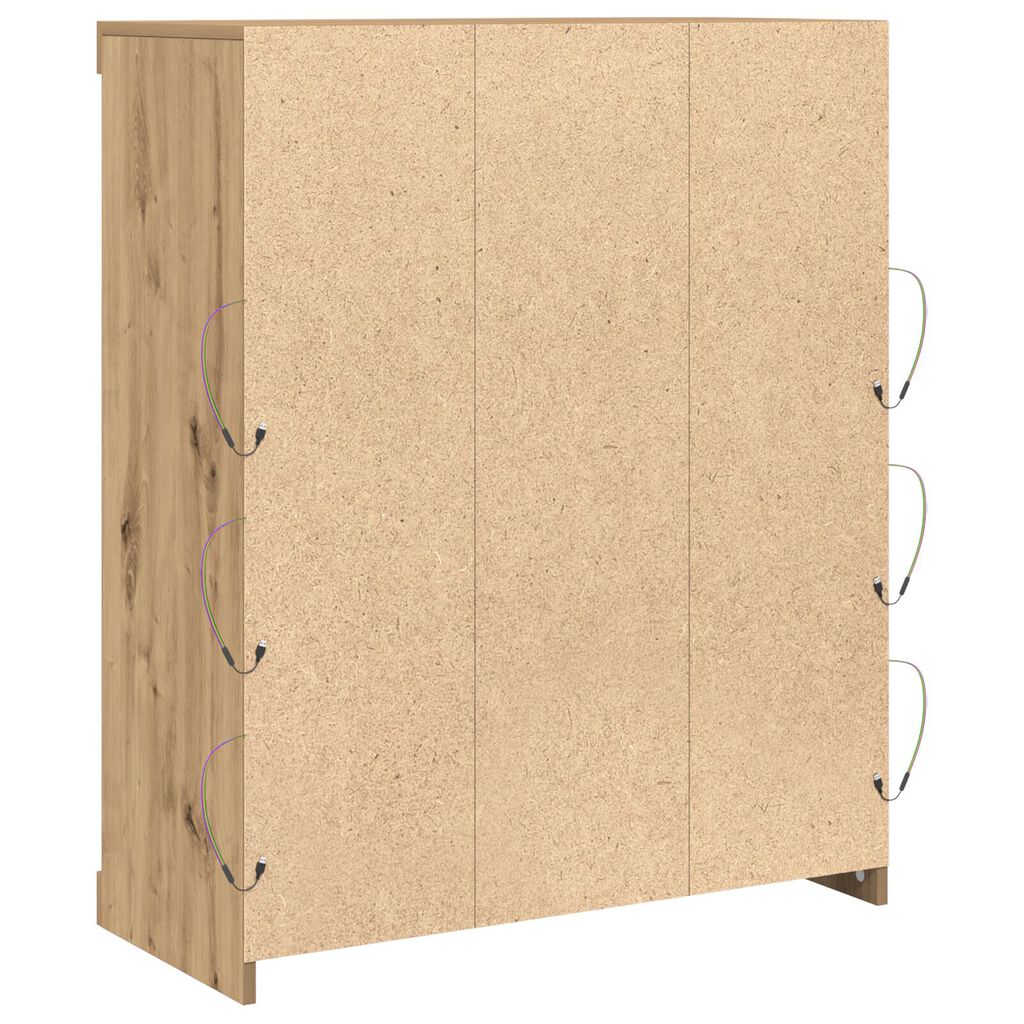 vidaXL Μπουφές με LED Φώτα Artisan Oak 41x37x100 εκ.