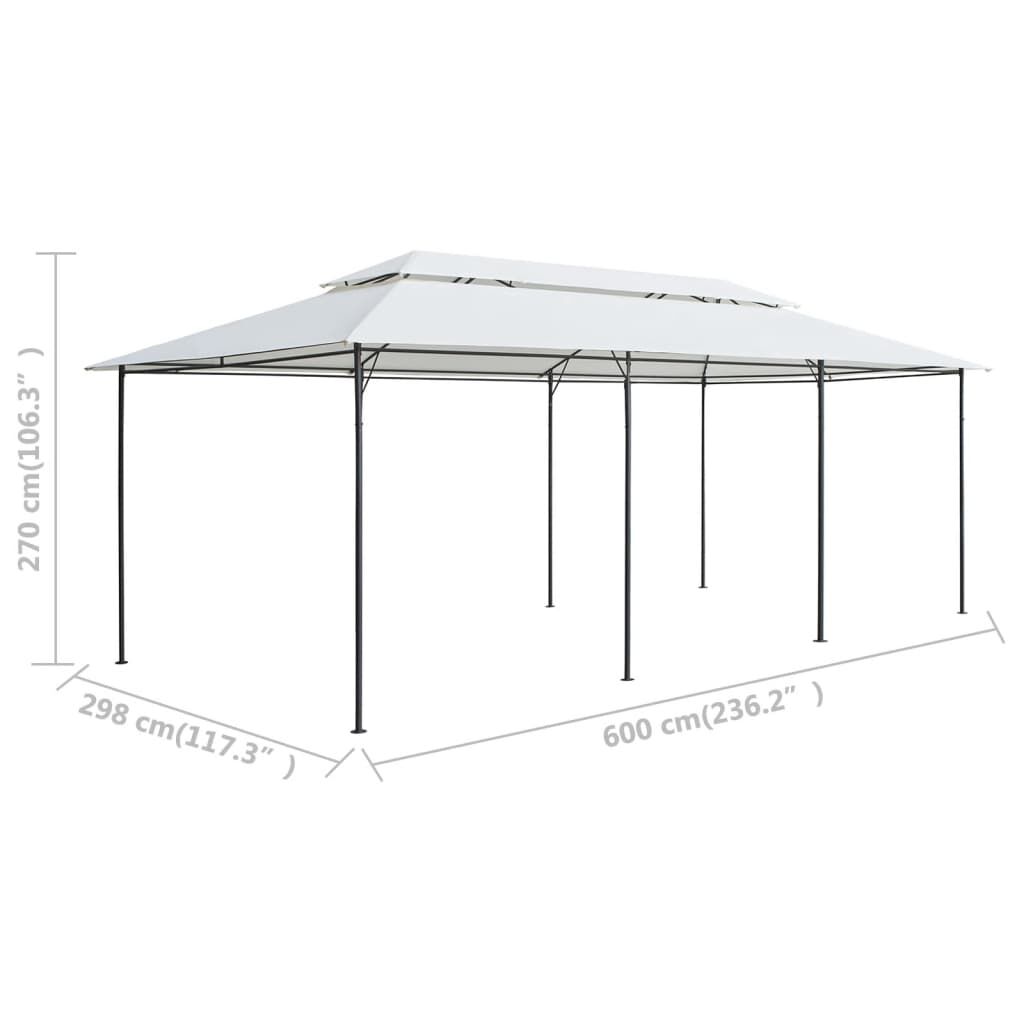 vidaXL Κιόσκι Λευκό 600 x 298 x 270 εκ. 180 γρ./μ²