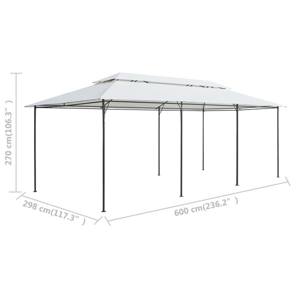 vidaXL Κιόσκι Λευκό 600 x 298 x 270 εκ. 180 γρ./μ²