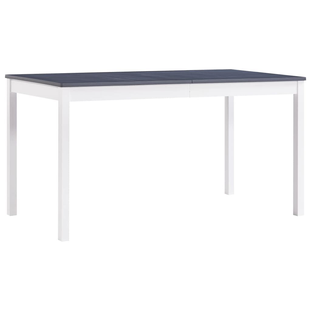 vidaXL Τραπεζαρία Λευκή / Γκρι 140 x 70 x 73 εκ. από Ξύλο Πεύκου