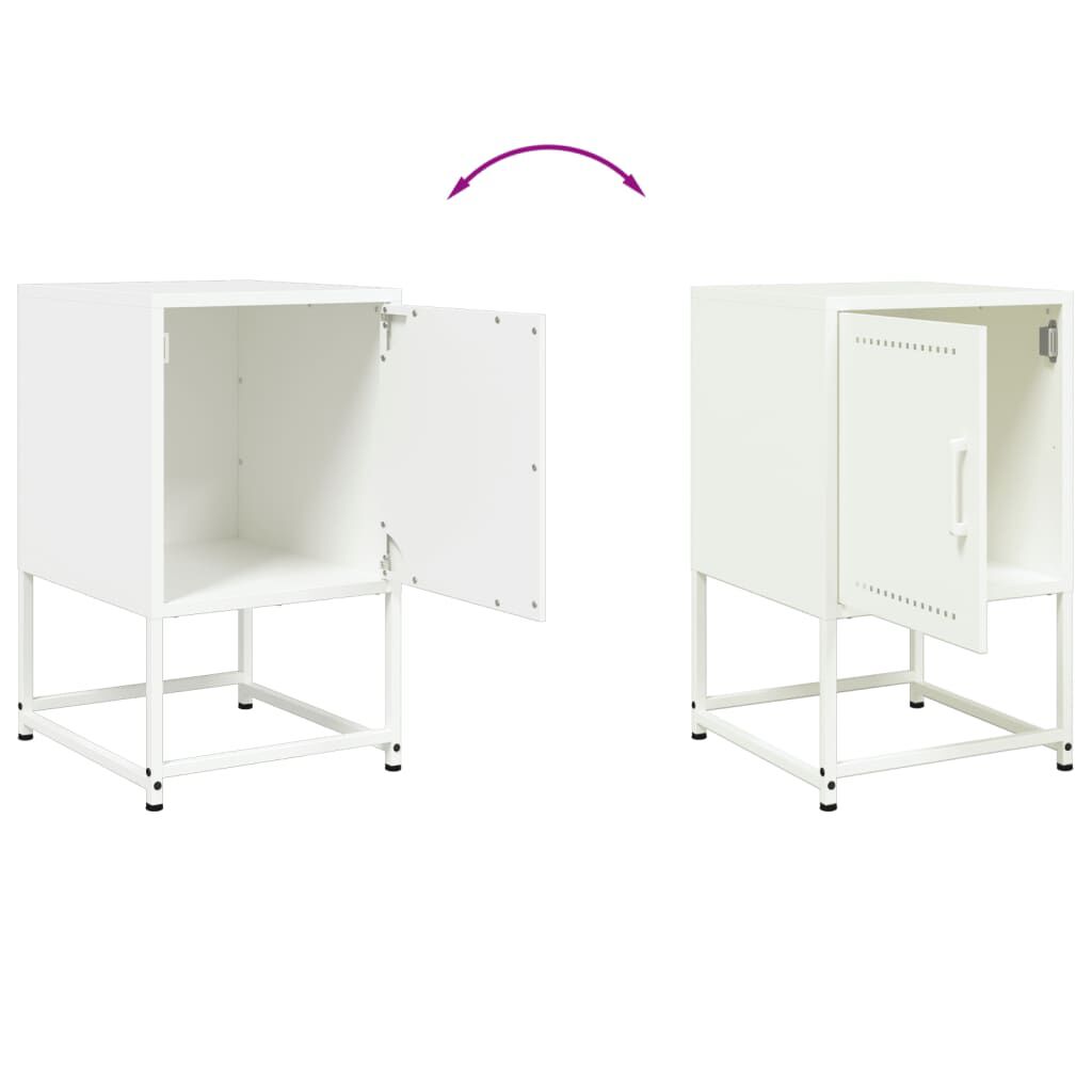 vidaXL Κομοδίνα 2 τεμ. Λευκό 36x39x60,5 εκ. από Χάλυβα