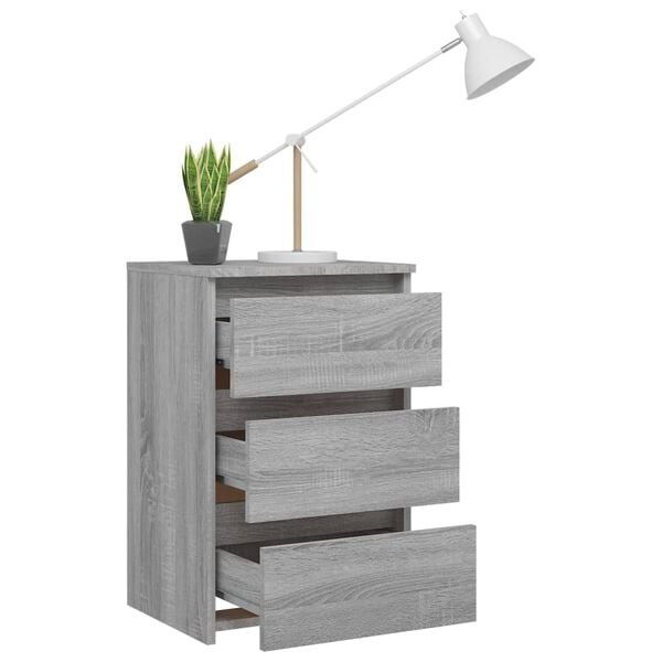vidaXL Κομοδίνα 2 τεμ. Γκρι Sonoma 40x35x62,5 εκ. Επεξεργασμένο Ξύλο