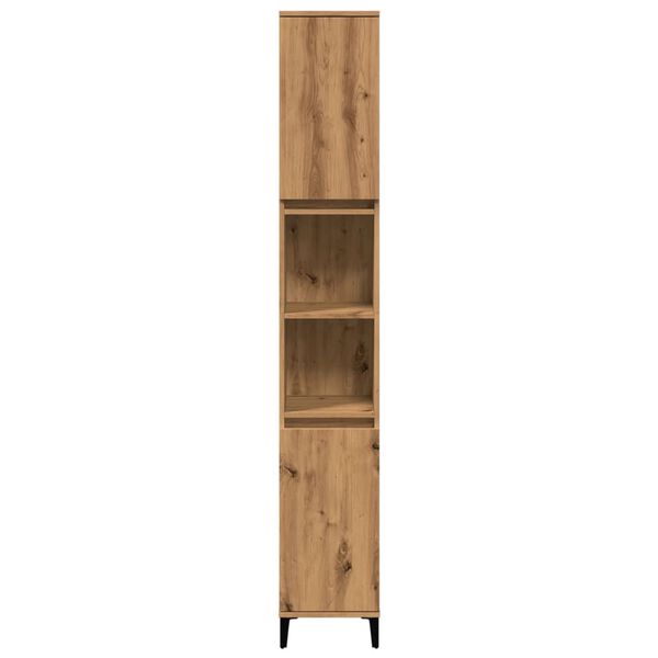 vidaXL Ντουλάπι μπάνιου Δρυς τεχνίτης 30x30x190 cm Κατασκευασμένο ξύλο