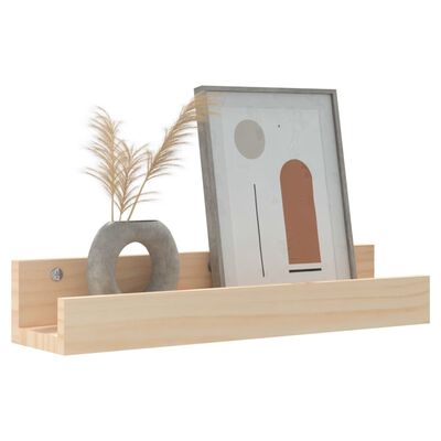vidaXL Ράφια Τοίχου 2 τεμ. 50 x 12 x 9 εκ. από Μασίφ Ξύλο Πεύκου