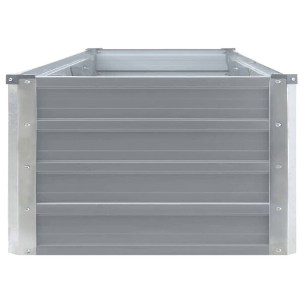vidaXL Ζαρντινιέρα Υπερυψωμένη Γκρι 320x40x45 εκ. Γαλβανισμ. Χάλυβας