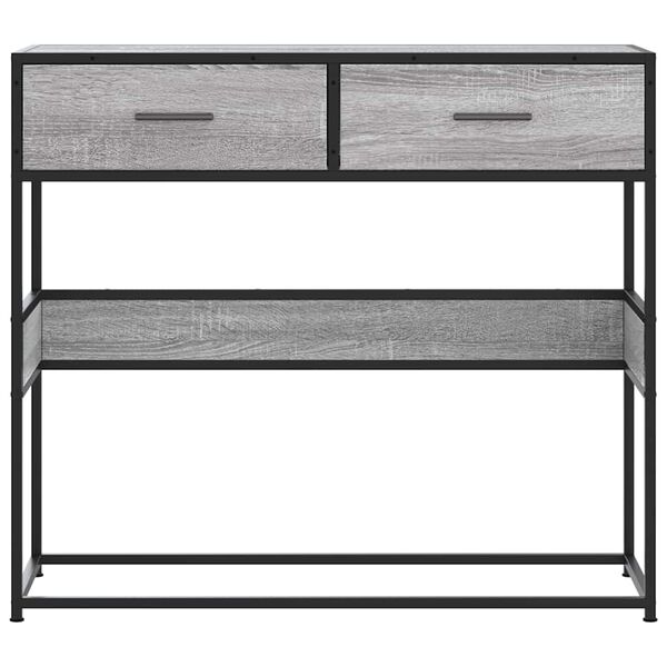 vidaXL Τραπέζι κονσόλας Γκρίζο Σονόμα 90x35x80 cm Ξύλινη κατασκευή