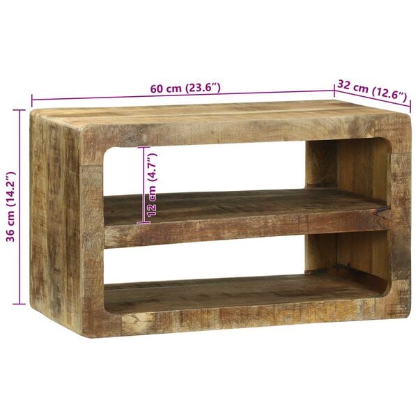 vidaXL Έπιπλο Τηλεόρασης Καφέ 60 x 32 x 36 εκ. Μασίφ ξύλο μάνγκο