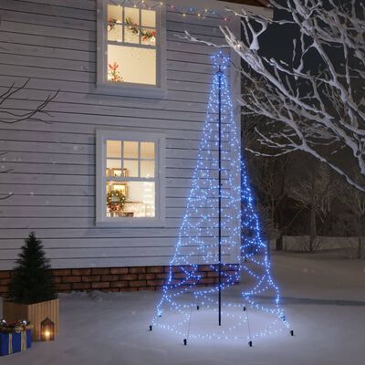 vidaXL Χριστουγεννιάτικο Δέντρο Μπλε 3 μ. 500 LED με Μεταλλικό Στύλο