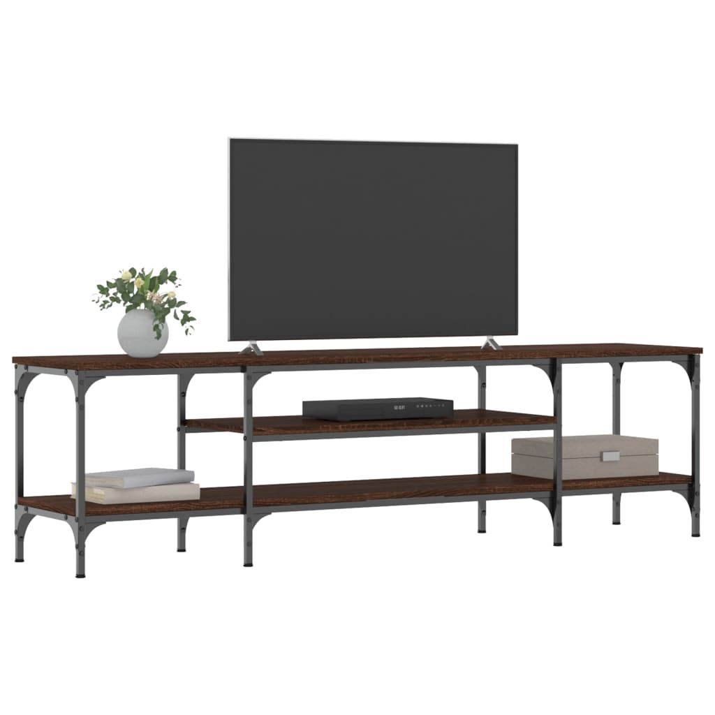 vidaXL Έπιπλο Τηλεόρασης Καφέ Δρυς 161x35x45 εκ. Επεξ. Ξύλο/Σίδερο