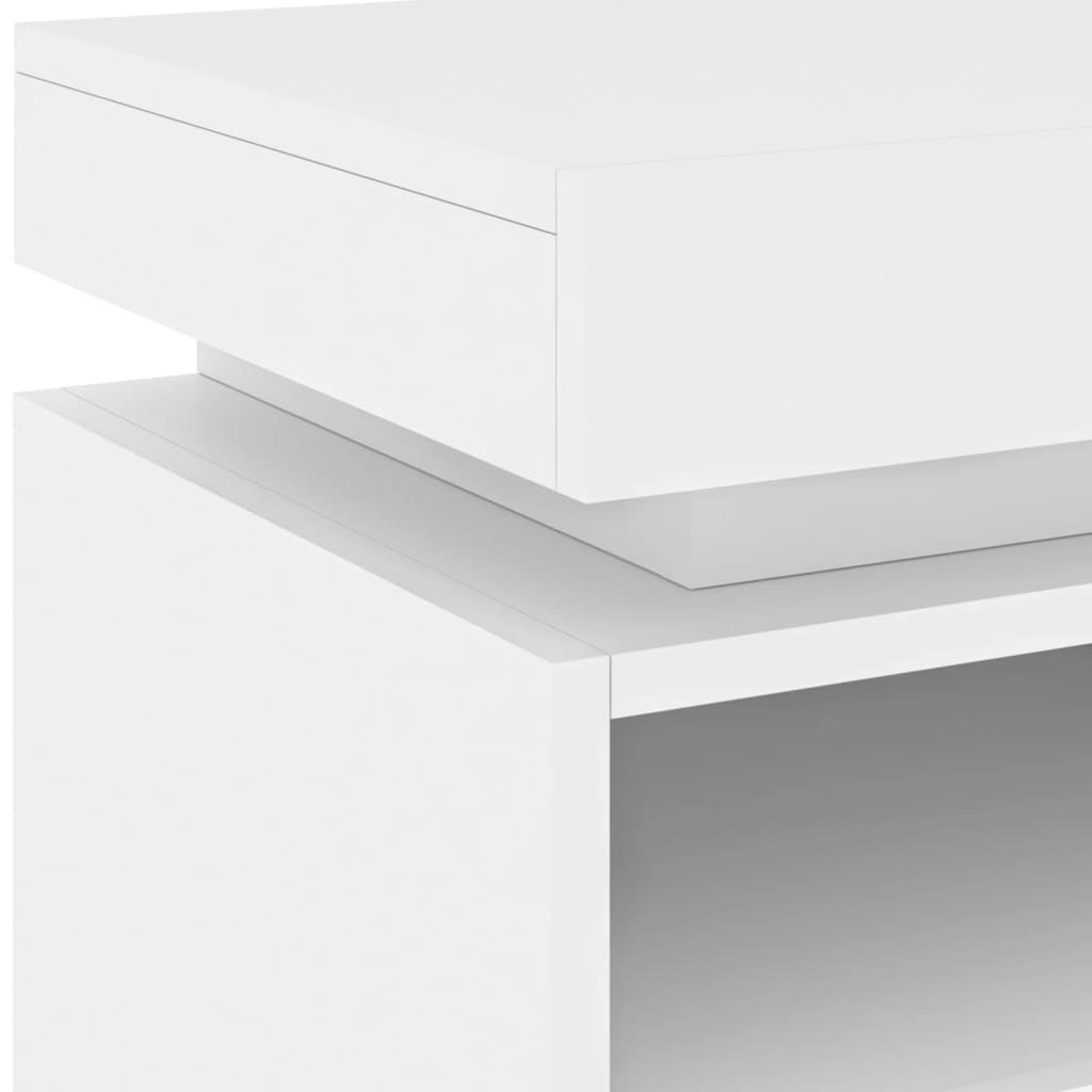 vidaXL Κομοδίνο με Φώτα LED Λευκό 40 x 39 x 48,5 εκ.