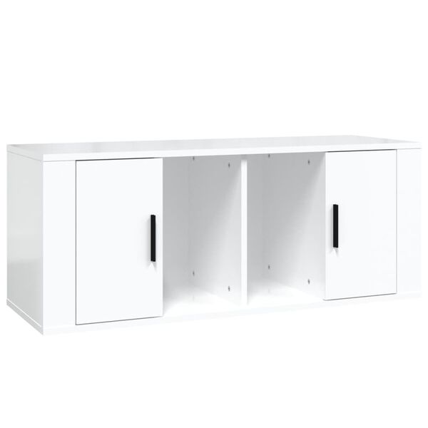 vidaXL Έπιπλο Τηλεόρασης Γυαλ. Λευκό 100x35x40 εκ. Επεξεργασμένο Ξύλο
