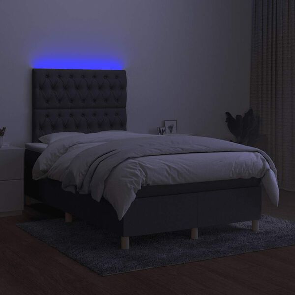vidaXL &Kappa;&rho;&epsilon;&beta;ά&tau;&iota; Boxspring &mu;&epsilon; &Sigma;&tau;&rho;ώ&mu;&alpha; & LED &Sigma;&kappa;.&Gamma;&kappa;&rho;&iota; 120x190&epsilon;&kappa;. &Upsilon;&phi;&alpha;&sigma;&mu;ά&tau;&iota;&nu;&omicron;