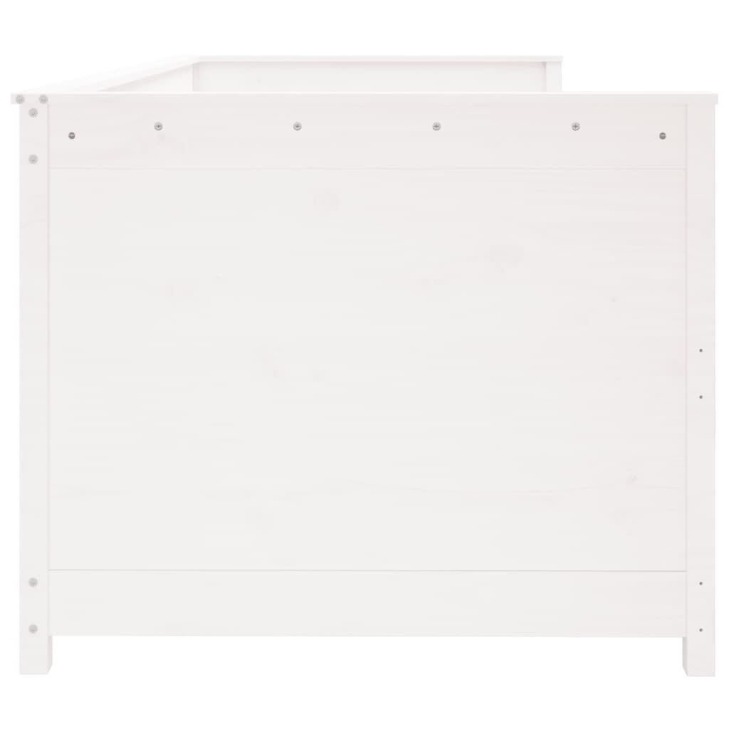 vidaXL Κρεβάτι ημέρας χωρίς στρώμα Λευκό 100x200 cm Στερεό ξύλο πεύκο