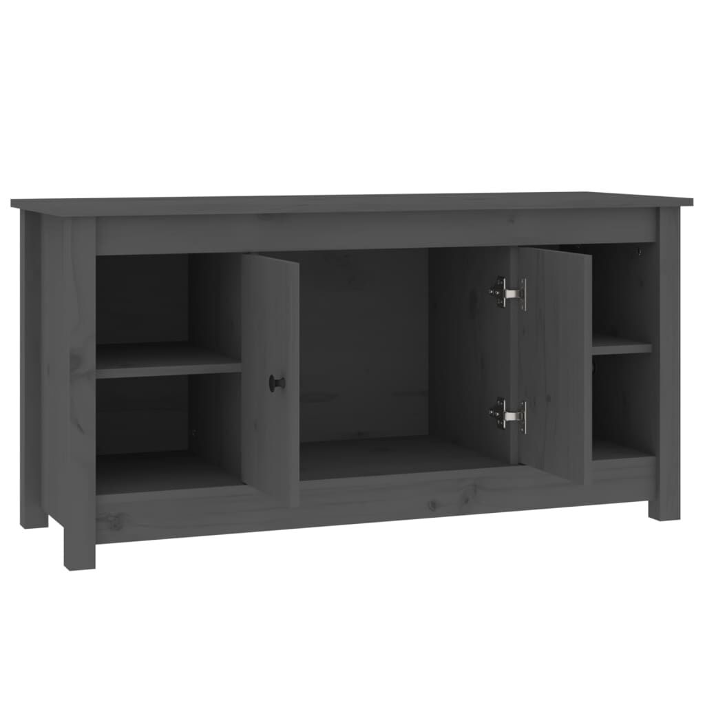 vidaXL Έπιπλο Τηλεόρασης Γκρι 103x36,5x52 εκ. από Μασίφ Ξύλο Πεύκου