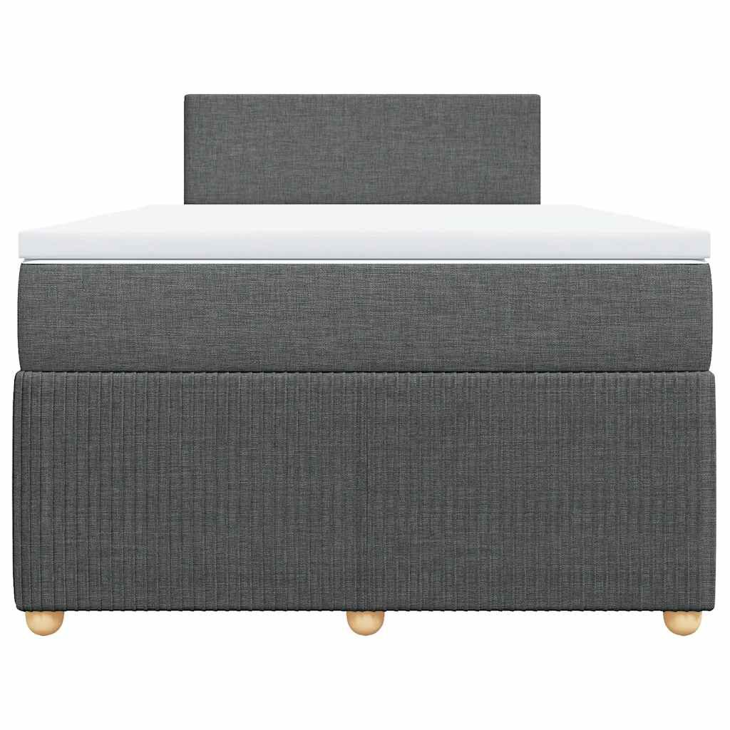 vidaXL Κρεβάτι Boxspring με Στρώμα Σκούρο Γκρι 120x190 εκ Υφασμάτινο