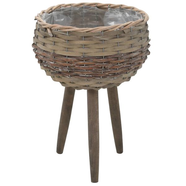 vidaXL Γλάστρες 3 τεμ. από Wicker με Επένδυση Πολυαιθυλενίου