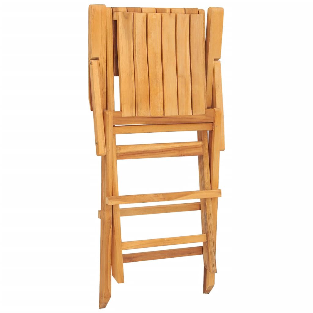 vidaXL Καρέκλες Κήπου Πτυσσόμενες 2 τεμ. 55x61x90 εκ. Μασίφ Ξύλο Teak