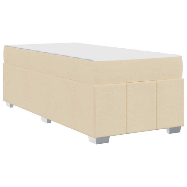 vidaXL Σκελετός Κρεβατιού με στρώμα Κρεμ 120 x 190 cm ύφασμα
