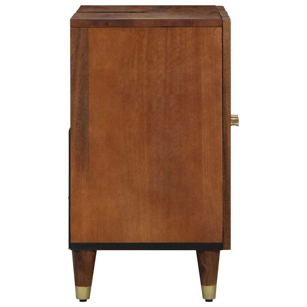 vidaXL Ντουλάπα Μπάνιου Καφέ 62 x 33 x 58 εκ. Μασίφ ξύλο μάνγκο