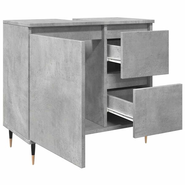 vidaXL Ντουλάπι Μπάνιου Γκρι Σκυροδέματος 65x33x60 εκ. Επεξ. Ξύλο