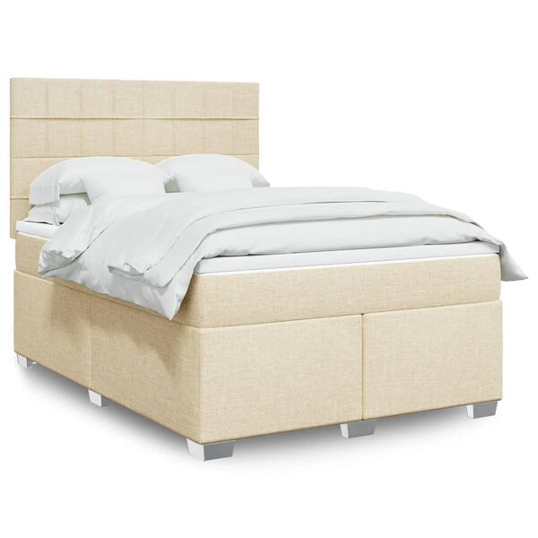vidaXL &Kappa;&rho;&epsilon;&beta;ά&tau;&iota; Boxspring &mu;&epsilon; &Sigma;&tau;&rho;ώ&mu;&alpha; &Kappa;&rho;&epsilon;&mu; 160x200 &epsilon;&kappa;. &Upsilon;&phi;&alpha;&sigma;&mu;ά&tau;&iota;&nu;&omicron;