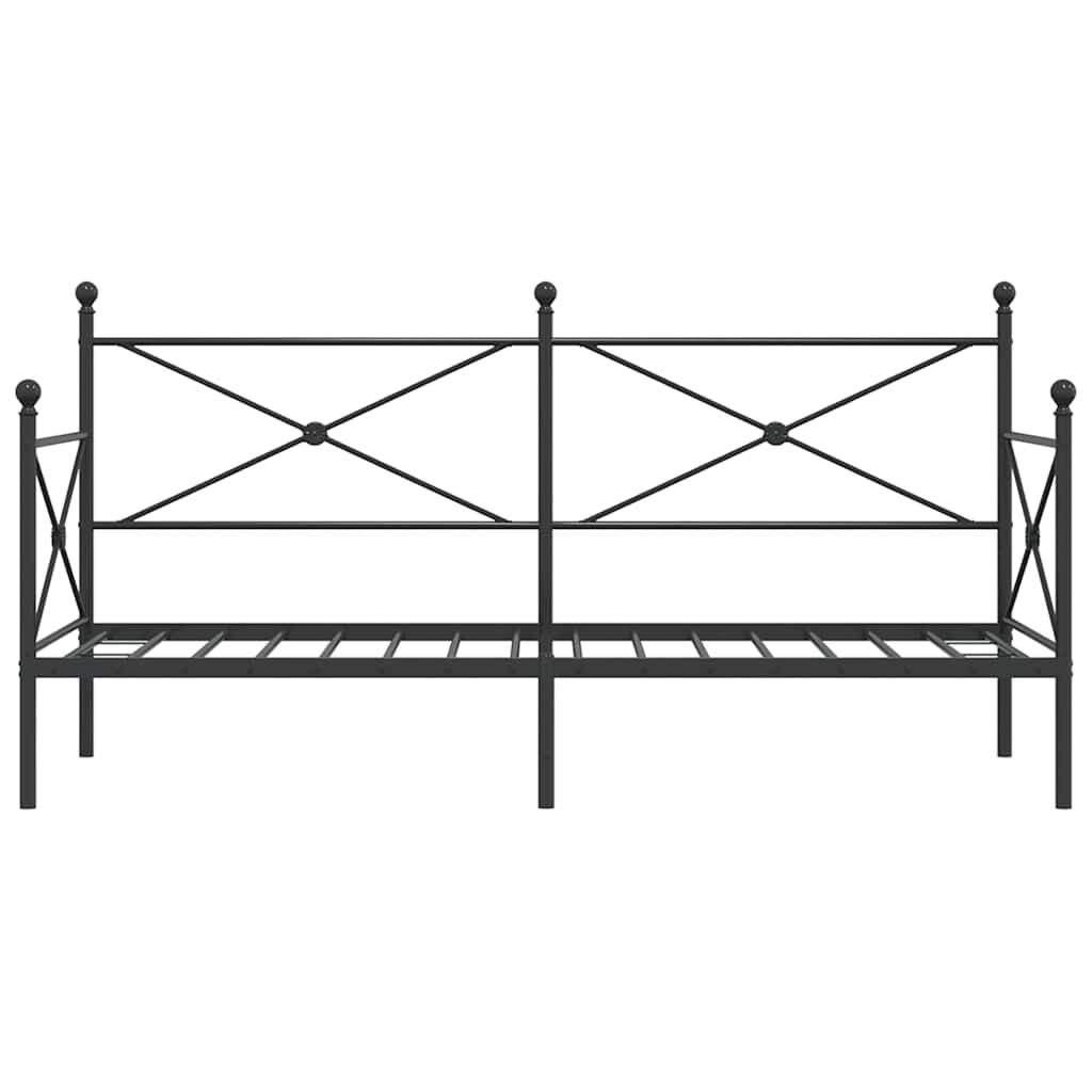 vidaXL Κρεβάτι ημέρας χωρίς στρώμα Μαύρο 80x200 cm Ατσάλι