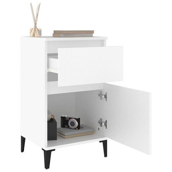vidaXL Κομοδίνα 2 τεμ. Λευκά 40 x 35 x 70 εκ.