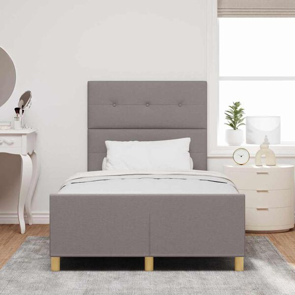 vidaXL Σκελετός Κρεβατιού με κεφαλάρι Taupe 120 x 200 cm ύφασμα