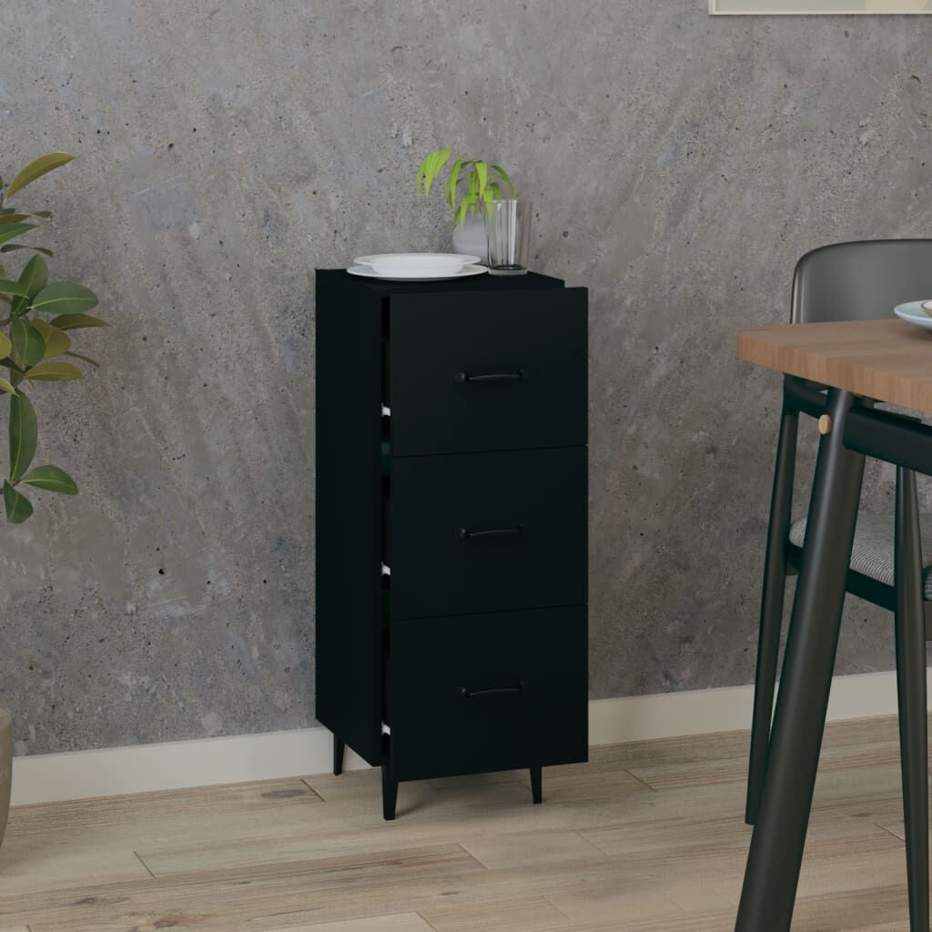 vidaXL Ντουλάπι Μαύρο 34,5 x 34 x 90 εκ. από Επεξεργασμένο Ξύλο