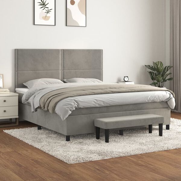 vidaXL &Kappa;&rho;&epsilon;&beta;ά&tau;&iota; Boxspring &mu;&epsilon; &Sigma;&tau;&rho;ώ&mu;&alpha; &Alpha;&nu;&omicron;&iota;&chi;&tau;ό &Gamma;&kappa;&rho;&iota; 160x200 &epsilon;&kappa;. &Beta;&epsilon;&lambda;&omicron;ύ&delta;&iota;&nu;&omicron;