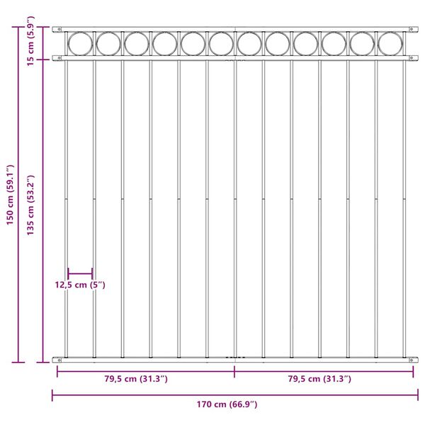 vidaXL &Pi;ά&nu;&epsilon;&lambda; &Pi;&epsilon;&rho;ί&phi;&rho;&alpha;&xi;&eta;&sigmaf; Assen &Alpha;&tau;&sigma;ά&lambda;&iota;&nu;&omicron; 1,7x1,5 &mu;. &Mu;&alpha;ύ&rho;&omicron;