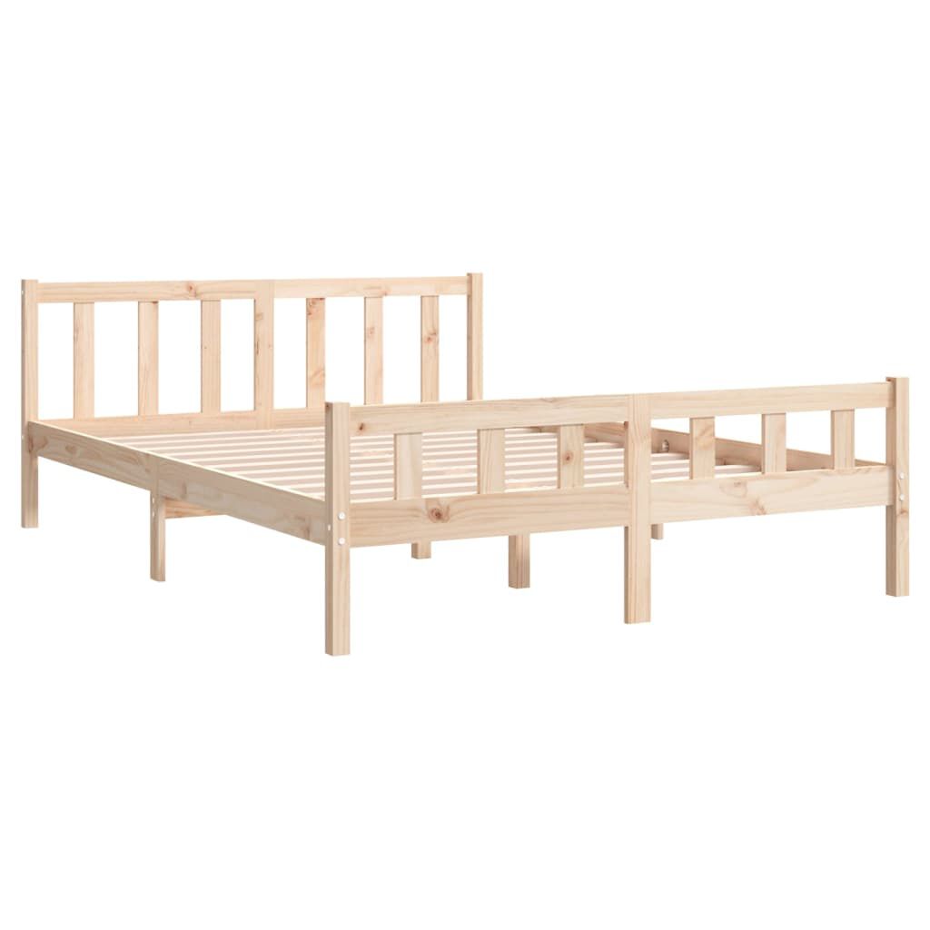 vidaXL Πλαίσιο Κρεβατιού 150 x 200 εκ. Μασίφ Ξύλο King Size