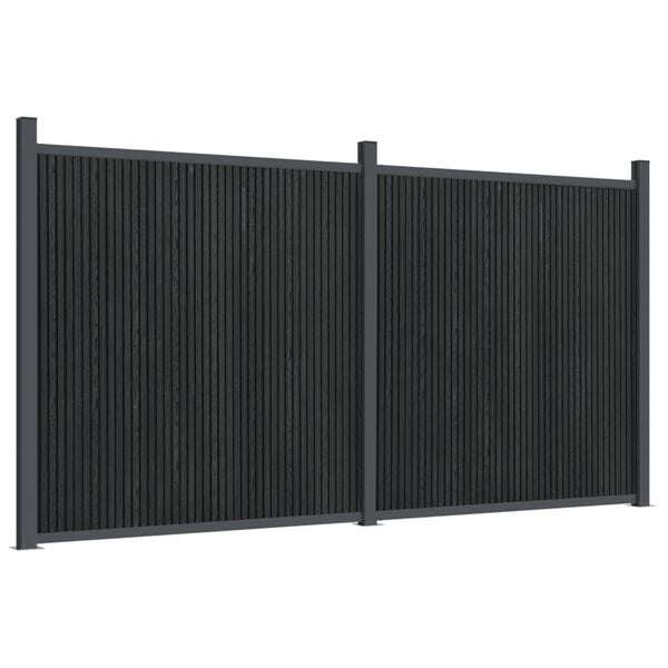 vidaXL Πάνελ Περίφραξης Γκρι 353 x 186 εκ. από WPC