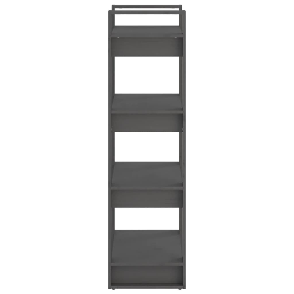 vidaXL Βιβλιοθήκη/Διαχωριστικό Χώρου Γκρι 60x35x125 εκ. Μασίφ Ξύλο