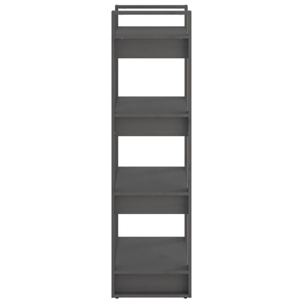 vidaXL Βιβλιοθήκη/Διαχωριστικό Χώρου Γκρι 60x35x125 εκ. Μασίφ Ξύλο