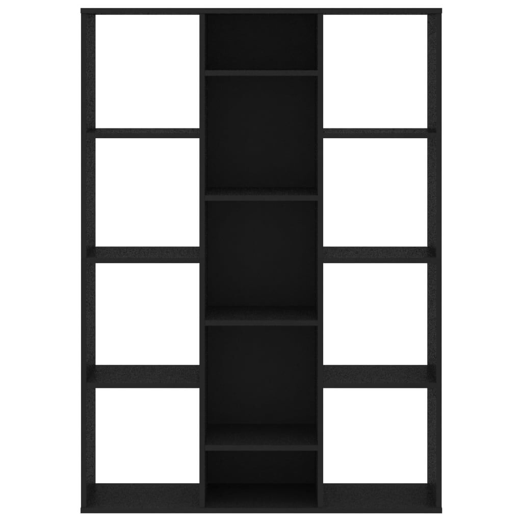 vidaXL Διαχωριστικό/Βιβλιοθήκη Μαύρο 100x24x140 εκ. από Επεξ. Ξύλο