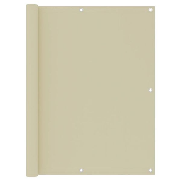 vidaXL Διαχωριστικό Βεράντας Κρεμ 120 x 600 εκ. Ύφασμα Oxford