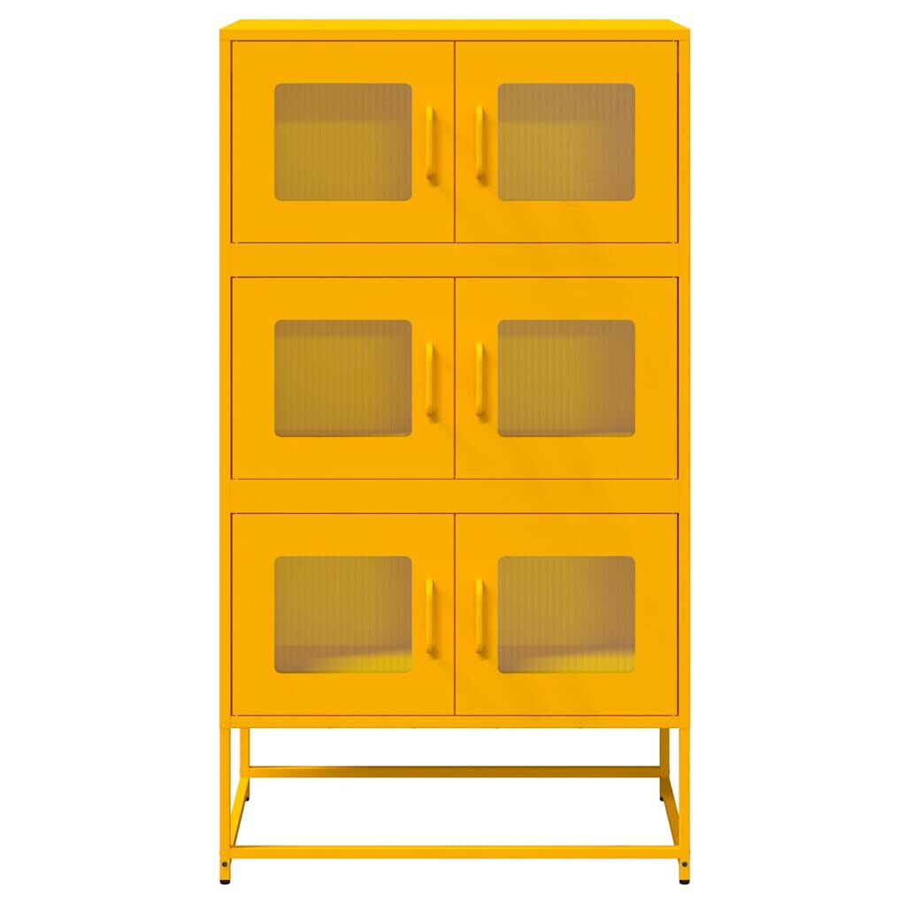 vidaXL Highboard Μουστάρδα κίτρινη 68x39x123 cm Χάλυβας