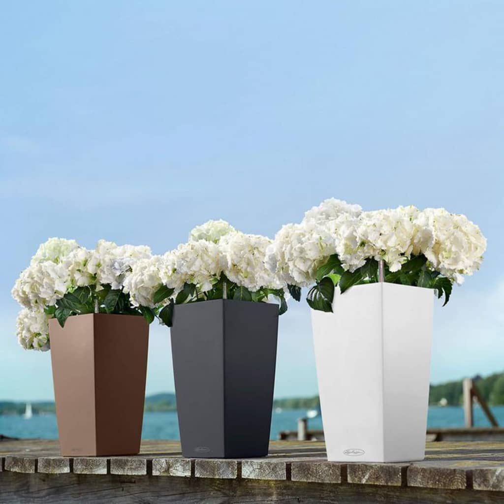 LECHUZA Γλάστρα CUBICO Color 22 ALL-IN-ONE Σκούρο Γκρι