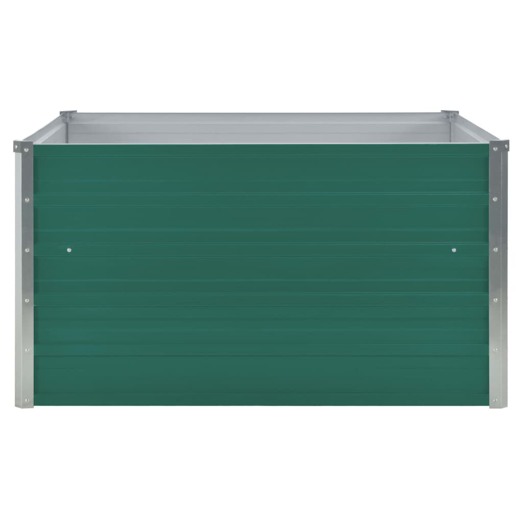 vidaXL Ζαρντινιέρα Ψηλή Πράσινη 100x100x45 εκ. Γαλβανισμένος Χάλυβας