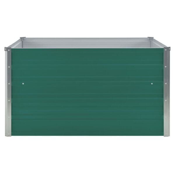 vidaXL Ζαρντινιέρα Ψηλή Πράσινη 100x100x45 εκ. Γαλβανισμένος Χάλυβας