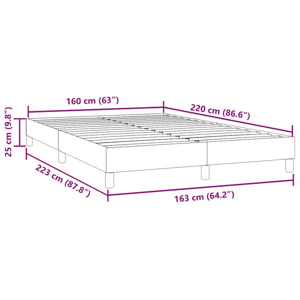vidaXL Box Spring κρεβάτι χωρίς στρώμα σκούρο πράσινο 160x220cm